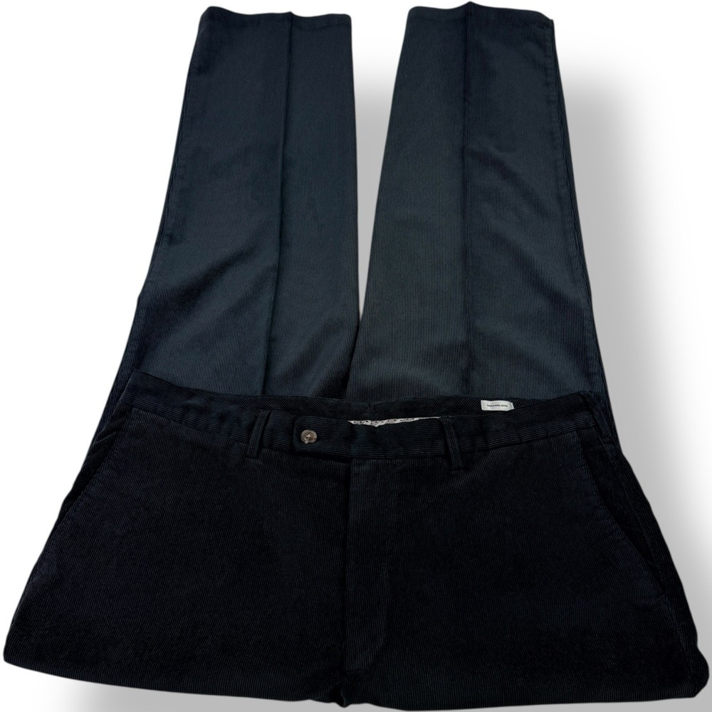 Peter Millar Black Nanoluxe Corduroy Pants‎ Polyester Nylon Spandex Men's 38x33